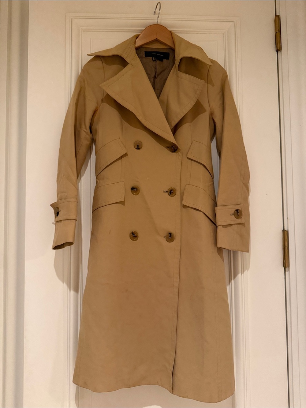 Zara Beige Double-Breasted Trench Coat